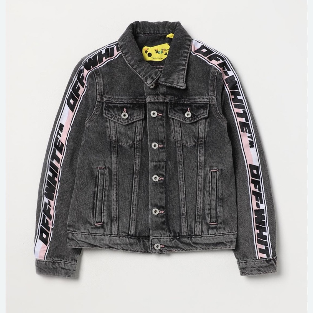 Off-White Kids - Jacket in Grey / Off-White Denim - Size: 6